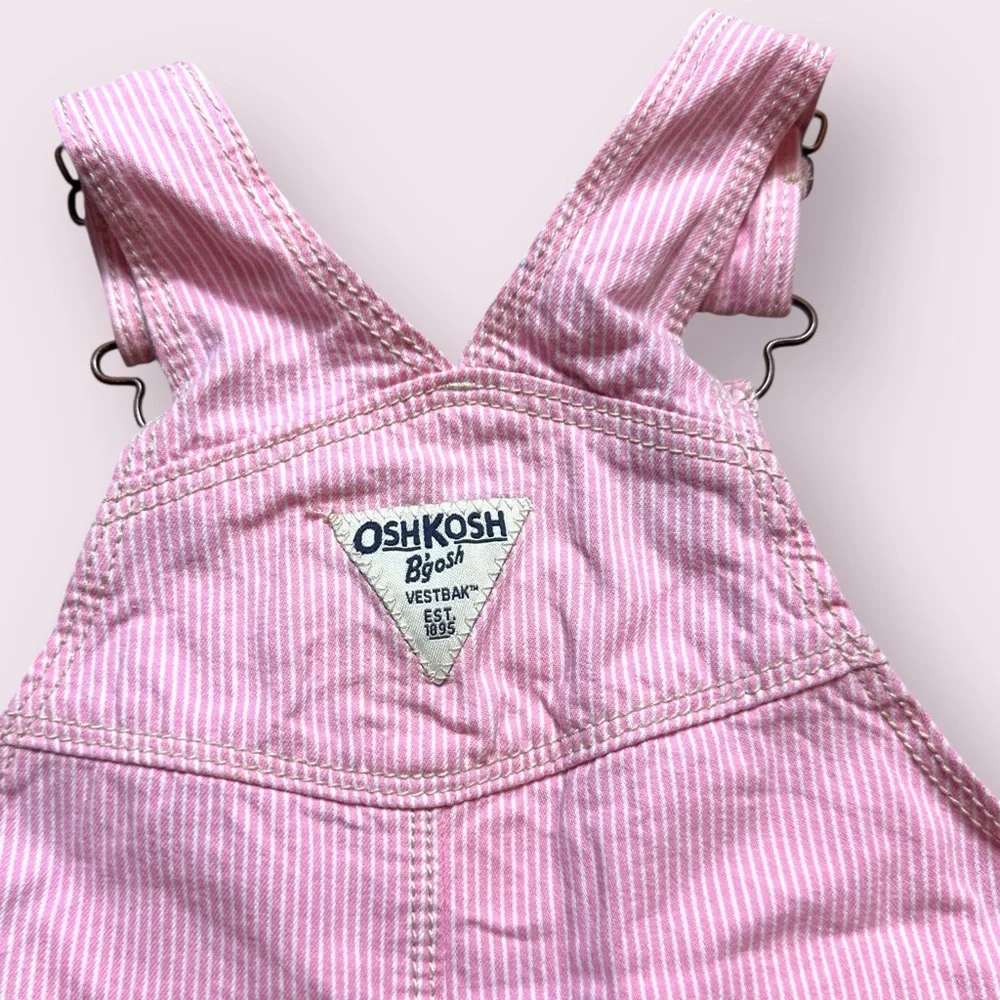 OshKosh B'gosh Pink And White Stripe Casual Overalls